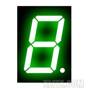 1106BGG - 1.00-inch Green 1-Digit CA LED 7-Segment Display