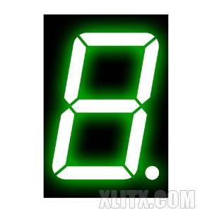 18011BGG - 1.80-inch Green 1-Digit CA LED 7-Segment Display
