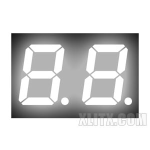 2281BW - 0.28-inch White 2-Digit CA LED 7-Segment Display