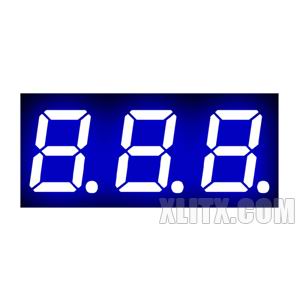 2381AB - 0.28-inch Blue 3-Digit CC LED 7-Segment Display