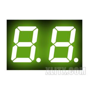 2821BG - 0.28-inch Yellow-Green 2-Digit CA LED 7-Segment Display