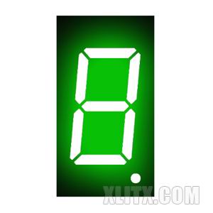 3161BGG - 0.36-inch Green 1-Digit CA LED 7-Segment Display