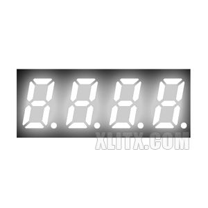 3412BW - 0.32-inch White 4-Digit CA LED 7-Segment Display