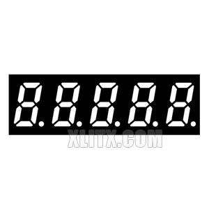 3521BW - 0.32-inch White 5-Digit CA LED 7-Segment Display