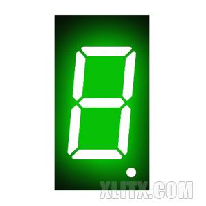 3611BGG - 0.36-inch Green 1-Digit CA LED 7-Segment Display
