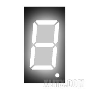 3611BW - 0.36-inch White 1-Digit CA LED 7-Segment Display