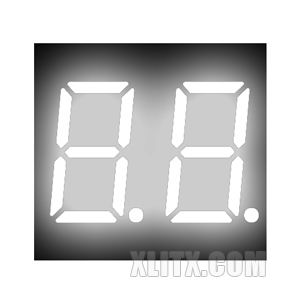 3621AW - 0.36-inch White 2-Digit CC LED 7-Segment Display