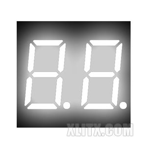 3621BW - 0.36-inch White 2-Digit CA LED 7-Segment Display