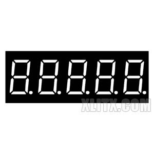 3651AW - 0.36-inch White 5-Digit CC LED 7-Segment Display