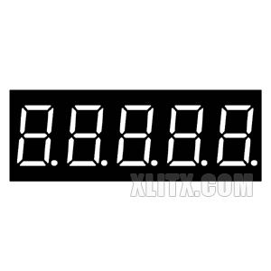 3651BW - 0.36-inch White 5-Digit CA LED 7-Segment Display