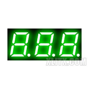 3931BGG - 0.39-inch Green 3-Digit CA LED 7-Segment Display