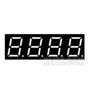 3944BW - 0.39-inch White 4-Digit CA LED 7-Segment Display