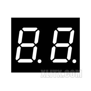 4021BW - 0.40-inch White 2-Digit CA LED 7-Segment Display