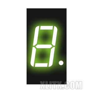 4102BG - 0.40-inch Yellow-Green 1-Digit CA LED 7-Segment Display