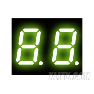 4201BG - 0.40-inch Yellow-Green 2-Digit CA LED 7-Segment Display