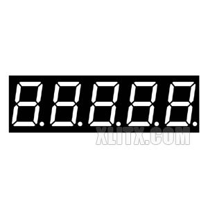 5651BW - 0.56-inch White 5-Digit CA LED 7-Segment Display
