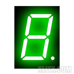 8016BGG - 0.80-inch Green 1-Digit CA LED 7-Segment Display