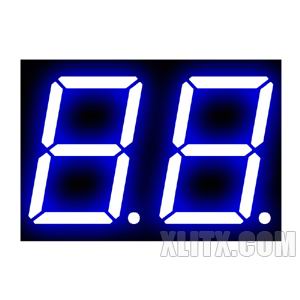 8021AB - 0.80-inch Blue 2-Digit CC LED 7-Segment Display