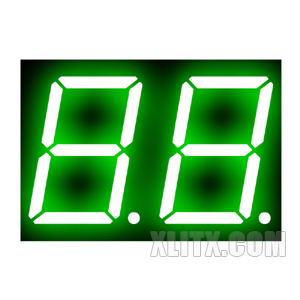 8021BGG - 0.80-inch Green 2-Digit CA LED 7-Segment Display