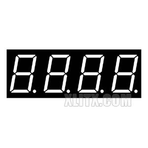 8041AW - 0.80-inch White 4-Digit CC LED 7-Segment Display