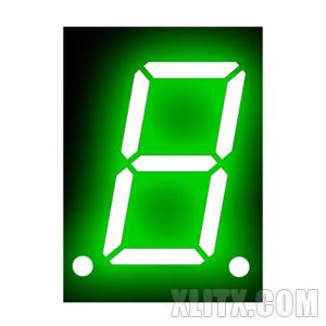 8102AGG - 0.80-inch Green 1-Digit CC LED 7-Segment Display