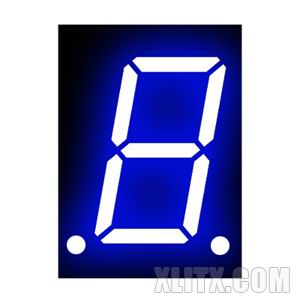 8102BB - 0.80-inch Blue 1-Digit CA LED 7-Segment Display