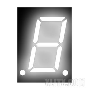 8102BW - 0.80-inch White 1-Digit CA LED 7-Segment Display