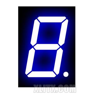 CL10016AB - 1.00-inch Blue 1-Digit CC LED 7-Segment Display