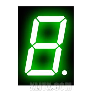 CL10016BGG - 1.00-inch Green 1-Digit CA LED 7-Segment Display